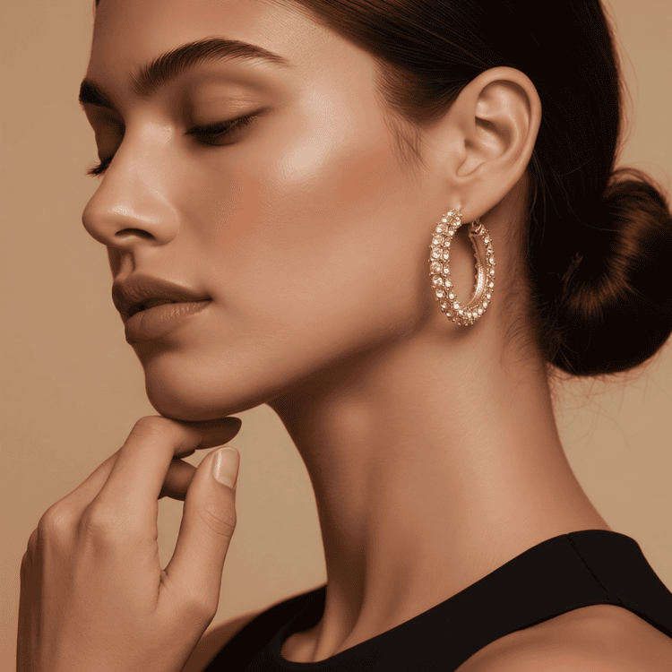Κρίκοι Luna Luxe Crystal με λαμπερά ζιργκόν, διαθέσιμοι σε ασημί και χρυσή απόχρωση. Ένα διαχρονικό κόσμημα που χαρίζει κομψότητα και λάμψη σε κάθε εμφάνιση